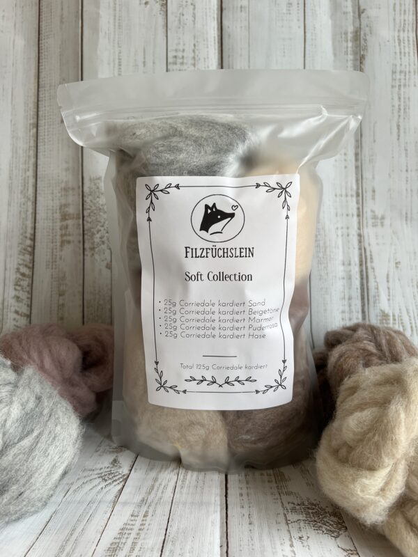Corriedale kardiert Soft Collection